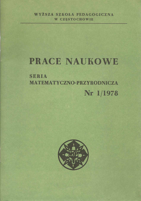 Seria Matematyczno-Przyrodnicza 1978