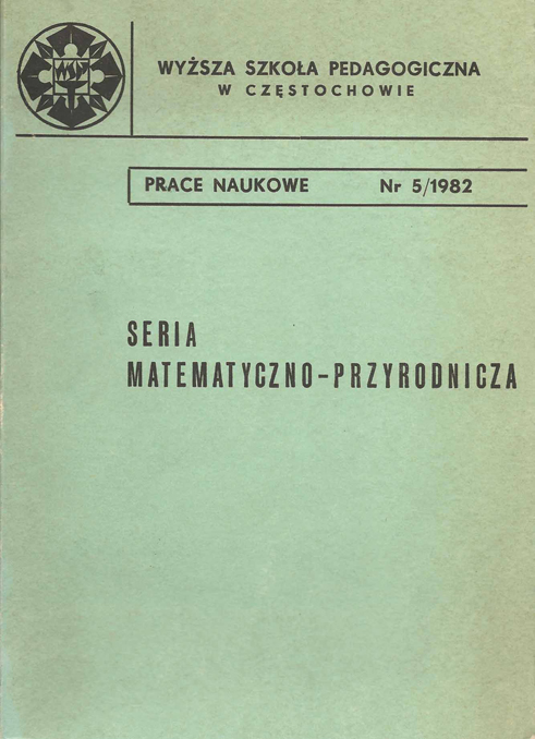 Seria Matematyczno-Przyrodnicza 1982