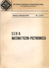 Seria Matematyczno-Przyrodnicza 1979